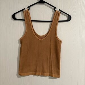 Women's Ribbed Tan Tank Top